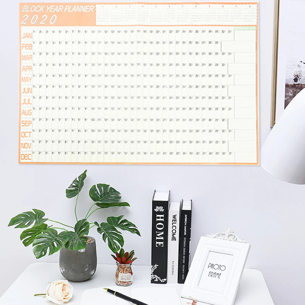 2020 календарь планировщик на Стену Большой блок лет ежедневный план Бумага плакат