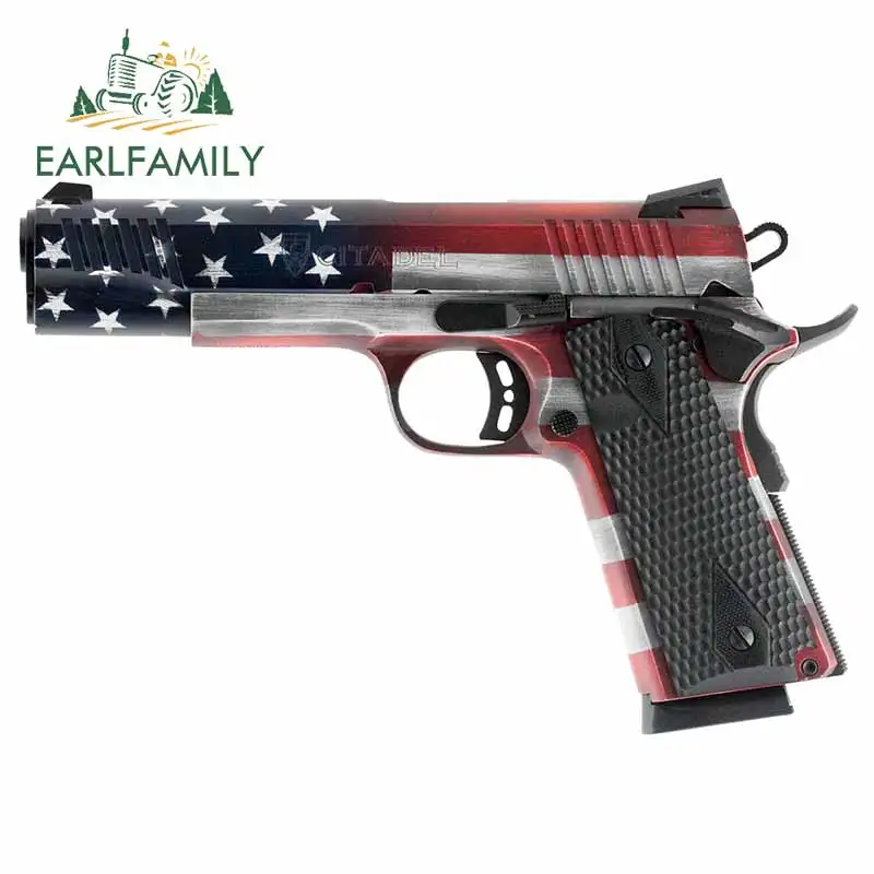 EARLFAMILY 13 см x 8 6 наклейки на американский флаг автопистолет виниловые