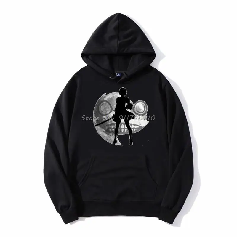 

Men Hoodie Nier Automata 2B Moon Men Hooded Fleece Hoodies Sweatshirt Streetwear Harajuku