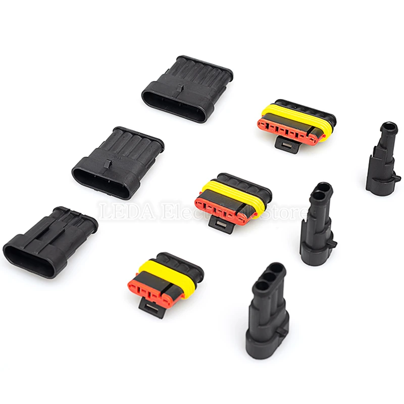 Автомобильный водонепроницаемый разъем Tyco HID Plug Amp Connector DJ7021-1.5 5 комплектов черный