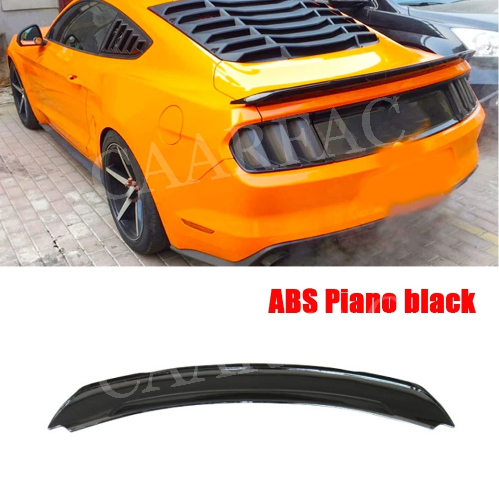 ABS Piano black Для Mustang сзади крылья спойлера ДЛЯ Ford Mustang GT V8 V6 купе спойлер- GT350 Стиль багажнике внешней отделки - Цвет: ABS Piano black