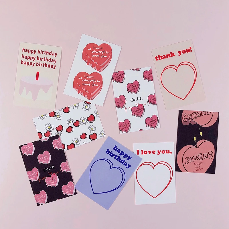 

Love Cake Card Postcard Paper Sticker Set Mobile Phone Shell Stick Wall Cheap Cute Handmade Decoration Stickers