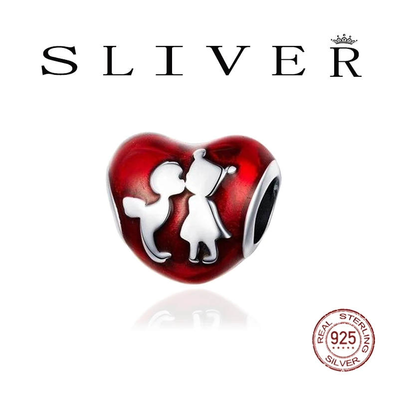 

2021 New 925 Sterling Cue Dog & Cat Heart Charm Fit Original Sliver Bracelet Jewelry For Women DIY Jewellery Making