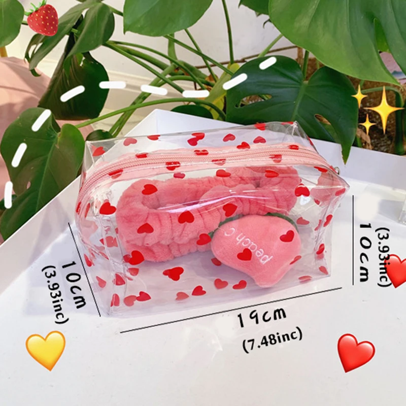 

Cute Cartoon Girl Makeup Bag Transparent Women Cosmetic Bag PVC Zipper Makeup Kit Travel Toiletry Organizer Beauty Case Holder