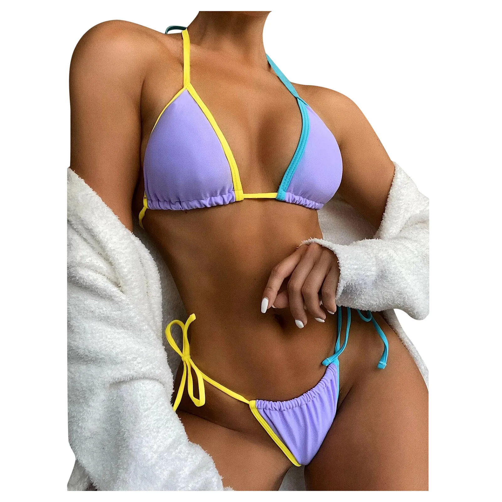 Купальник женский стринги бархатный купальник сексуальный комплект пуш-ап микро