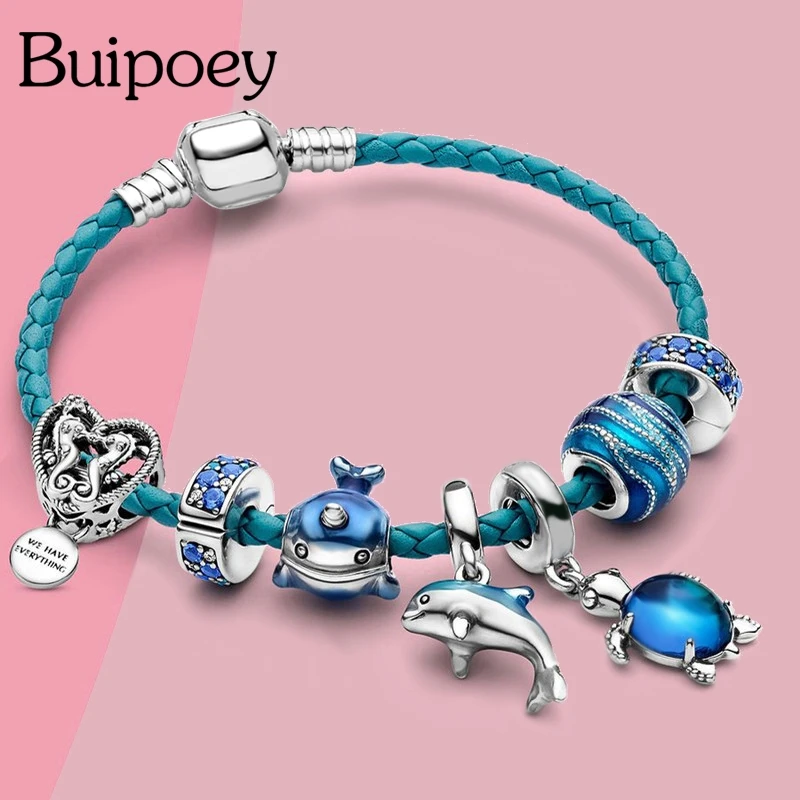 Buipoey Ocean Collection браслеты для мальчиков и девочек с синей черепахой морской конек из