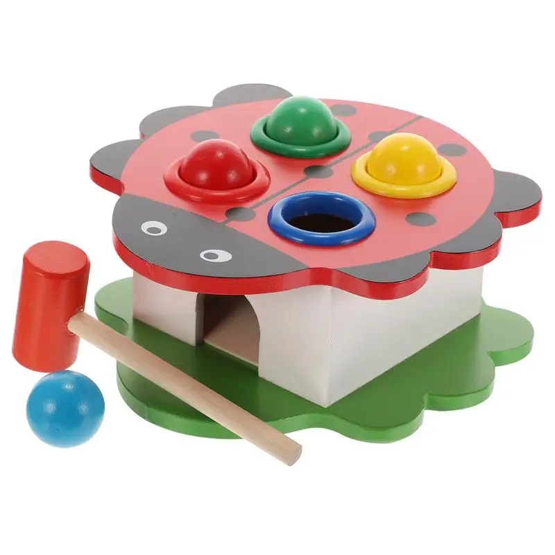 

1 Set Children Beating Toy Wooden Animal Knock Toy Educational Playset for Kids