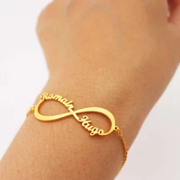 personalized infinity bracelets for women love jewelry stainless steel heart custom name bracelets femme friendship gift unisex