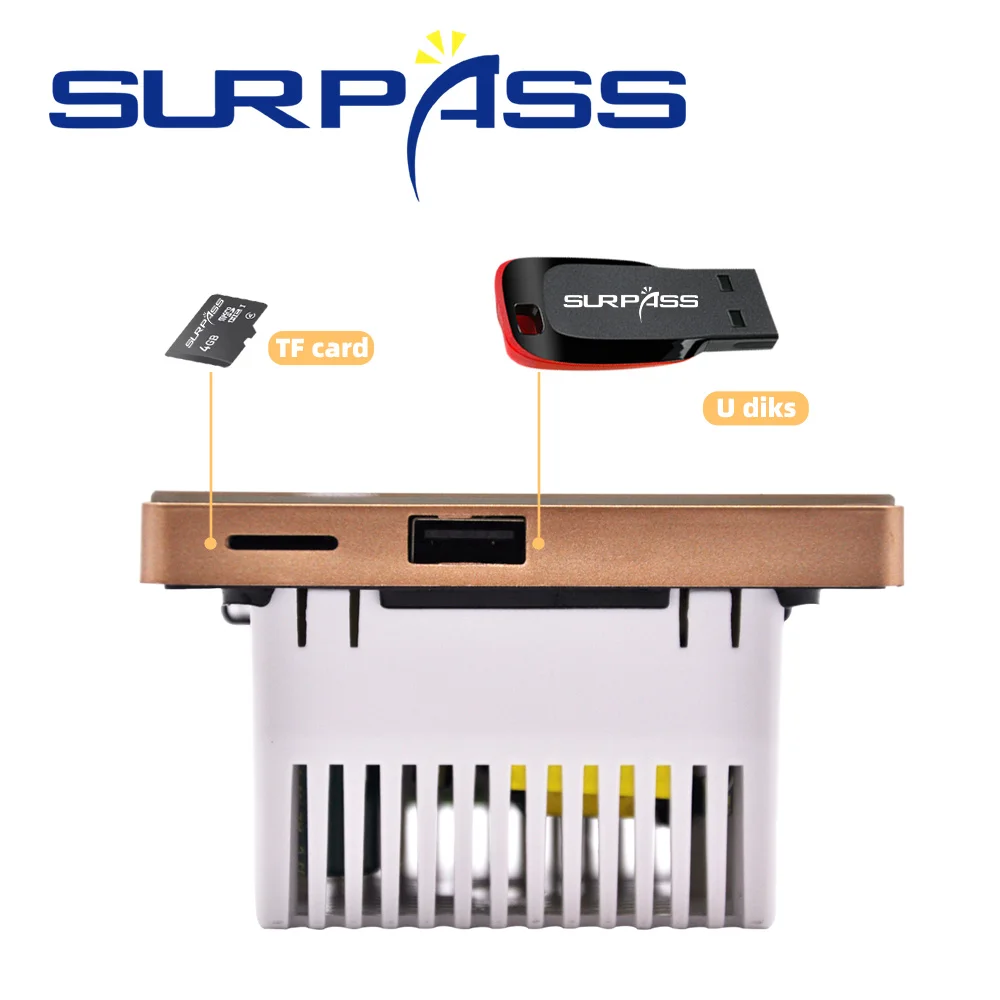 Bluetooth Home Wall Amplifier Power Fm HiFi Stereo Sound Audio Moistureproof Bathroom Ceiling Speaker Background Music for Hotel