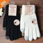 Женские кашемировые вязаные перчатки Xiaomi, осенне-зимние теплые плотные перчатки, лыжные перчатки для сенсорного экрана, зимние вязаные женские перчатки