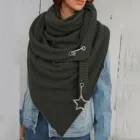 Модный зимний женский Шарф 2021, однотонные шали в горошек, мягкая накидка на пуговицах, повседневные Черные Теплые шарфы, Шарф, Бандана для женщин