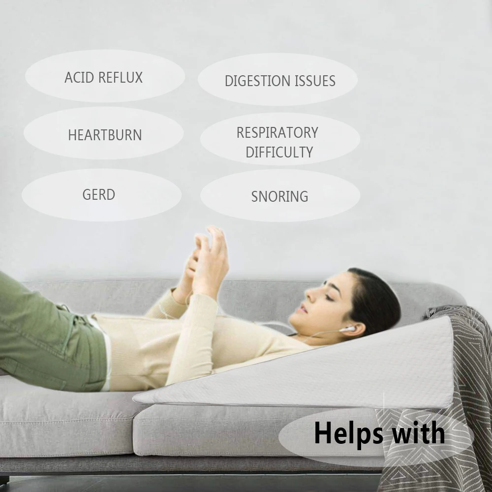 

US WarehouseBack rest 26"*25"*7.5" Massage Back Lumbar Memory Foam Wedge Support Pillow White ( Pillow)