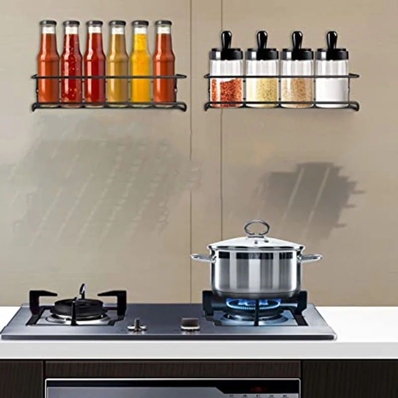 

Spice Racks, Wall Mount with Plenty of Screws and Wall Anchors, Hanging Spice Shelves for Kitchen Cabinet