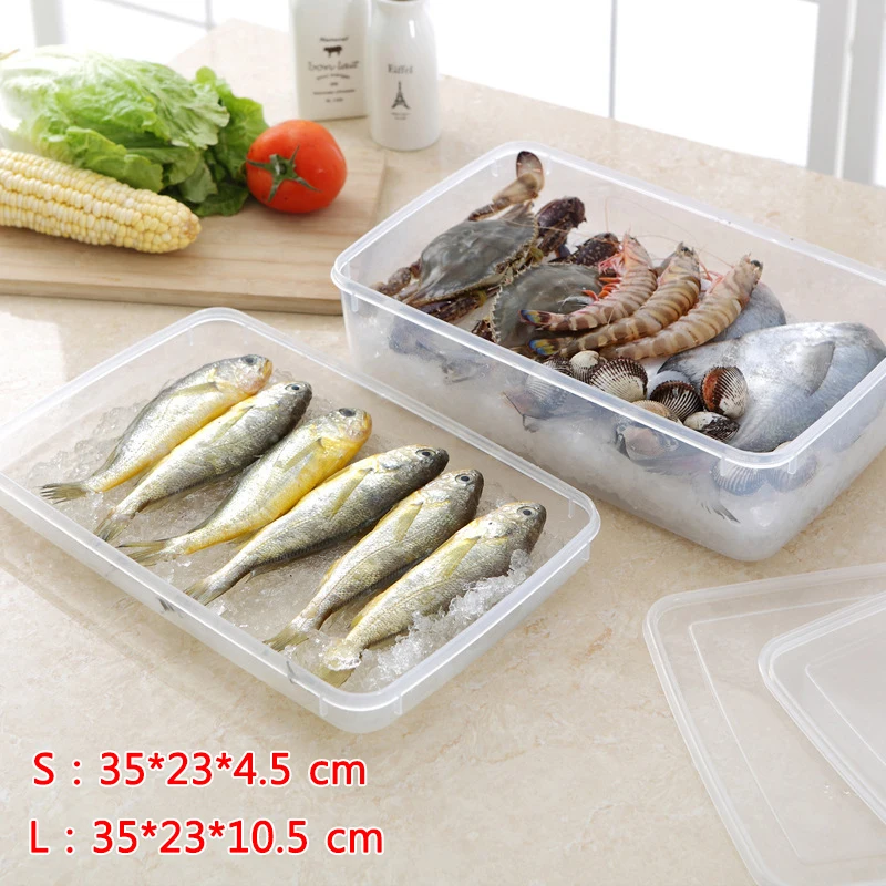 

Plastic Fish Box Dumpling Box Kitchen Seafood Fresh-Keeping Refrigerator Chilled Vegetable Storage Box Fresh-Keeping Box