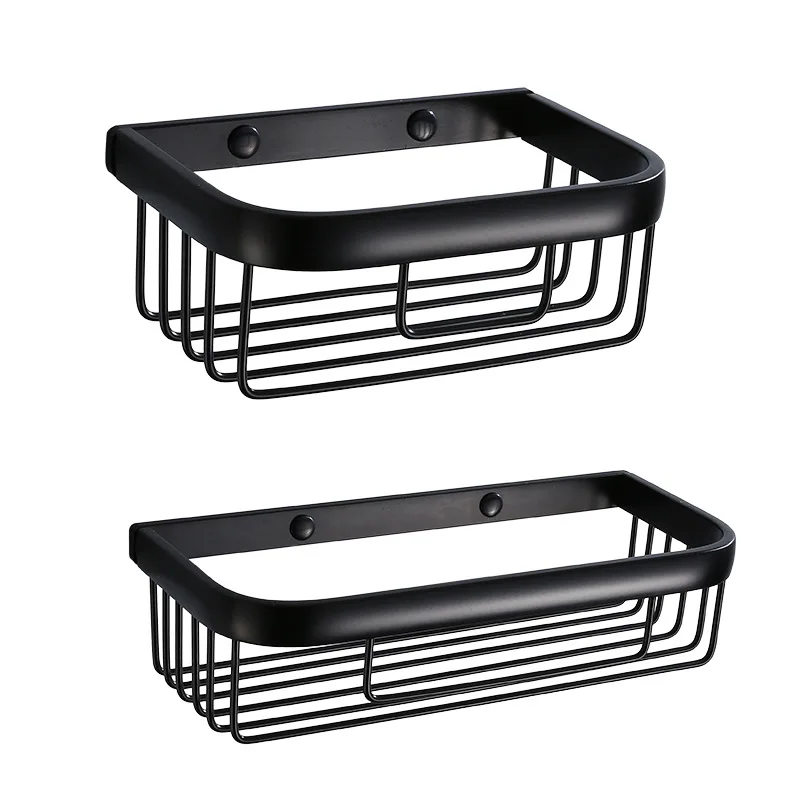 Черная алюминиевая настенная полка для ванной комнаты держатель туалетной