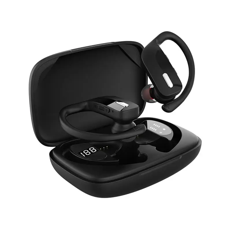 

Bluetooth headset IPX5 waterproof wireless headset rechargeable ear hook headset TWS 5.0 Sports Headphone with Charging Box