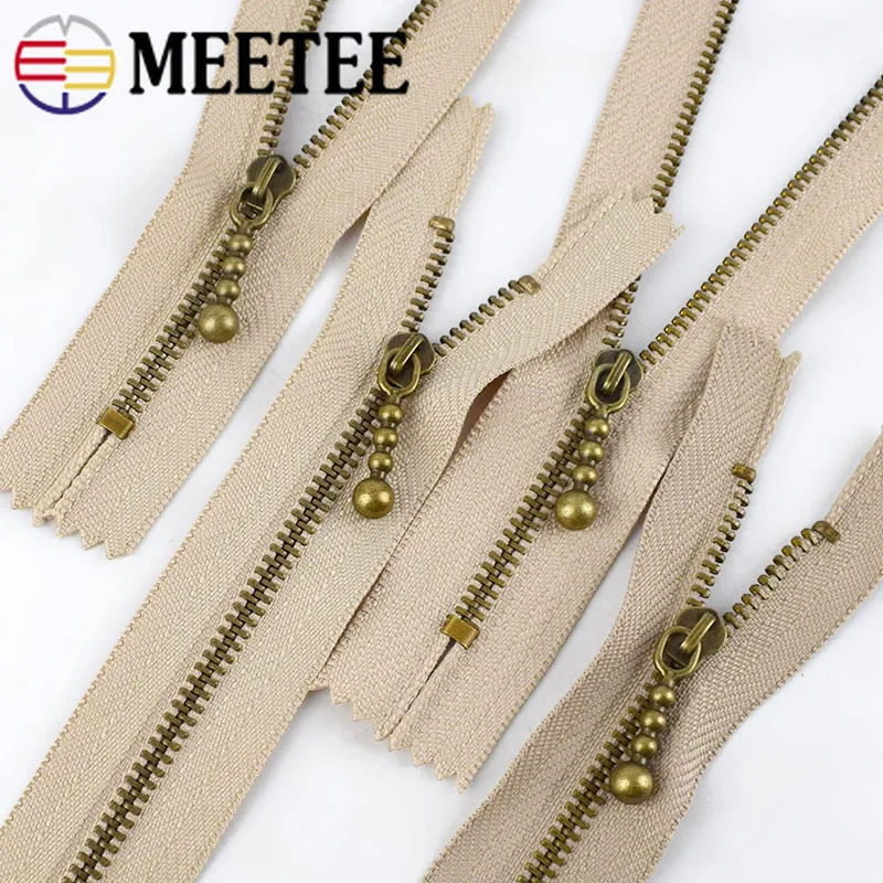 Металлическая молния Meetee из чистой меди 12 40 см хаки 3 # закрытые молнии для шитья