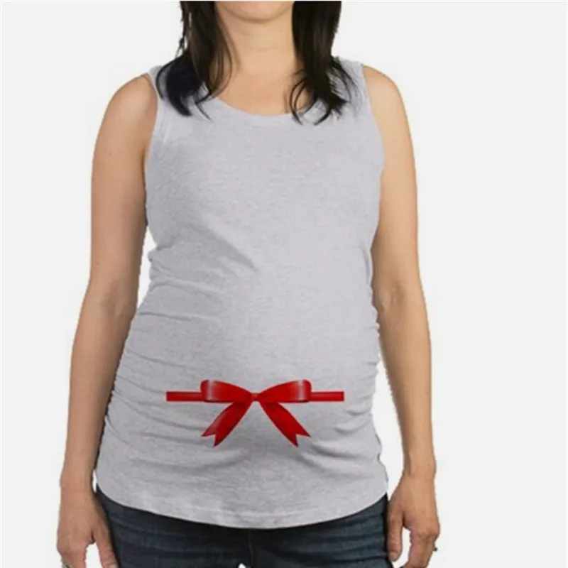 

Maternity Tee Shirts For Pregnant Women Clothes Full Autumn Tops Chritstams Bow Tie Printed New Year T-Shirt Pregnancy Clothing
