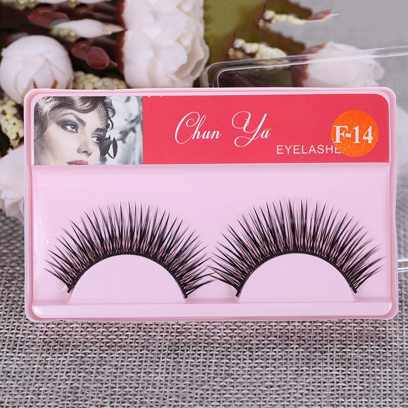 1pair 3D Mink Fiber False Eyelashes Fake Lashes Natural Long Thick Curling Wispy Makeup Beauty Extension Tools | Красота и здоровье