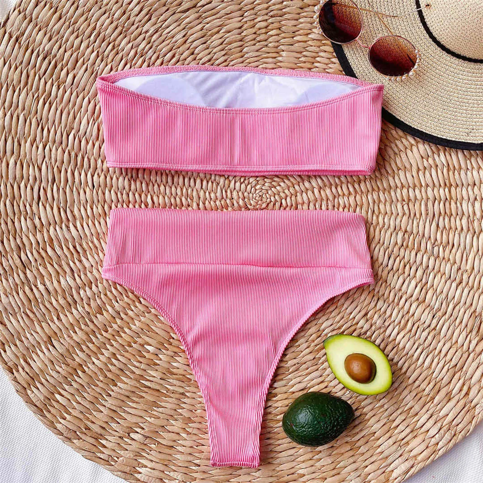

Womail 2021 Women Bandeau Bandage Bikini Set Push-Up Brazilian Beachwear Swimsuit swimwear women tankini bathing suit women