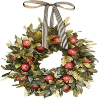 fall wreath thanksgiving front door pomegranate rustic artificial garlands indoor front porch hanging wreath
