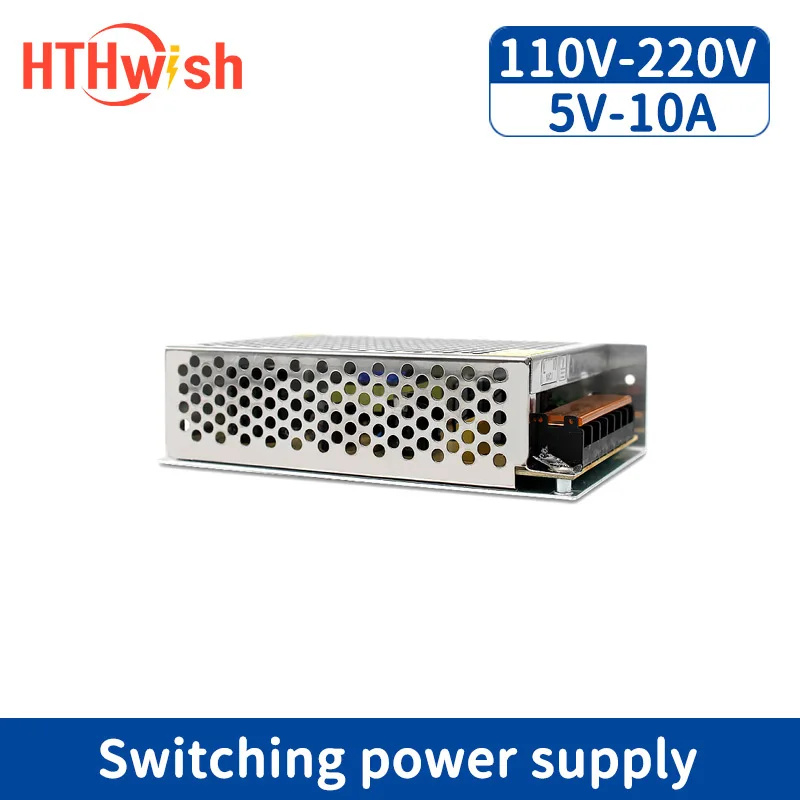

HTHwish 5V 10A Switching Power Supply 220V To 5 Volt Power Supply 50W Transformer AC TO DC Led Driver for Led Strip CCTV