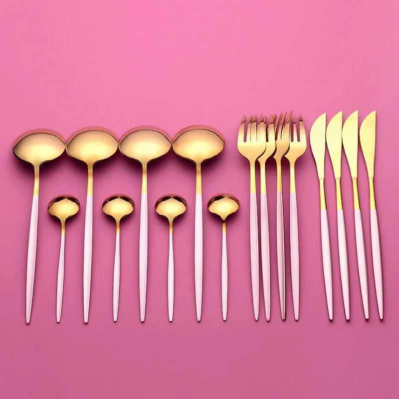 Набор столовых приборов из нержавеющей стали комплект ложки и вилки черные