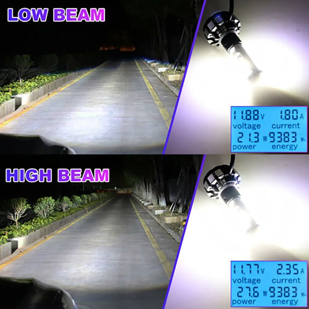 

H4 9003 Headlight Bulbs Hi/Lo Beam Wider Irradiation Range 16000LM 2pcs 6000K 70W Aviation Aluminum 6063 Easy To Install