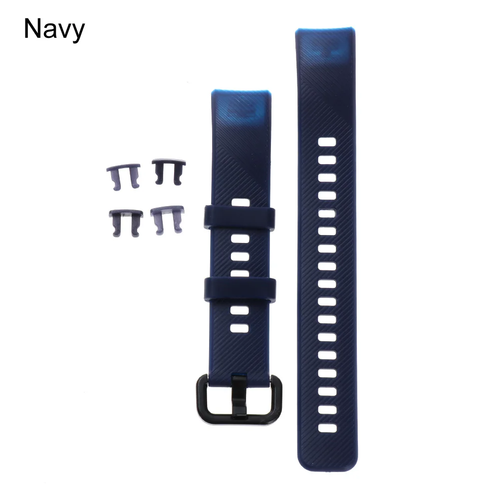navy Новое поступление, силиконовый ремешок для часов, сменный Браслет, ремешок для huawei Honor Band 5, 4, браслеты, спортивный цветной ремешок - Цвет: navy