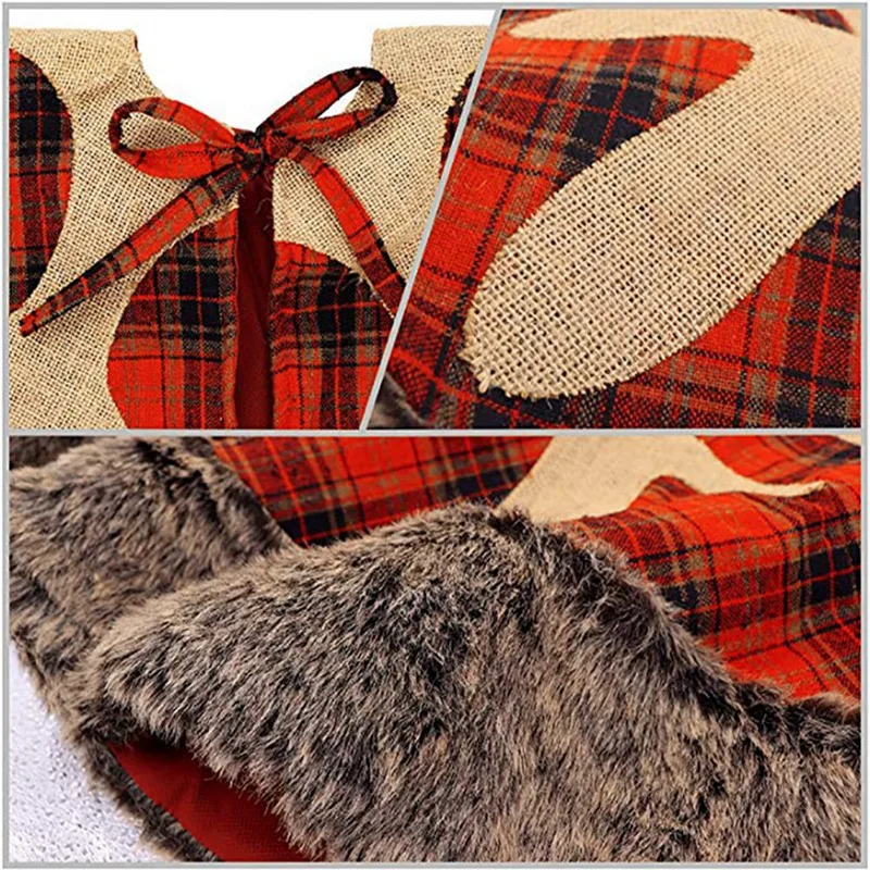 

2 Pcs Christmas Tree Skirt, Carpet Christmas Tree Skirt Floor Mat Cover, 90cm & 119 cm