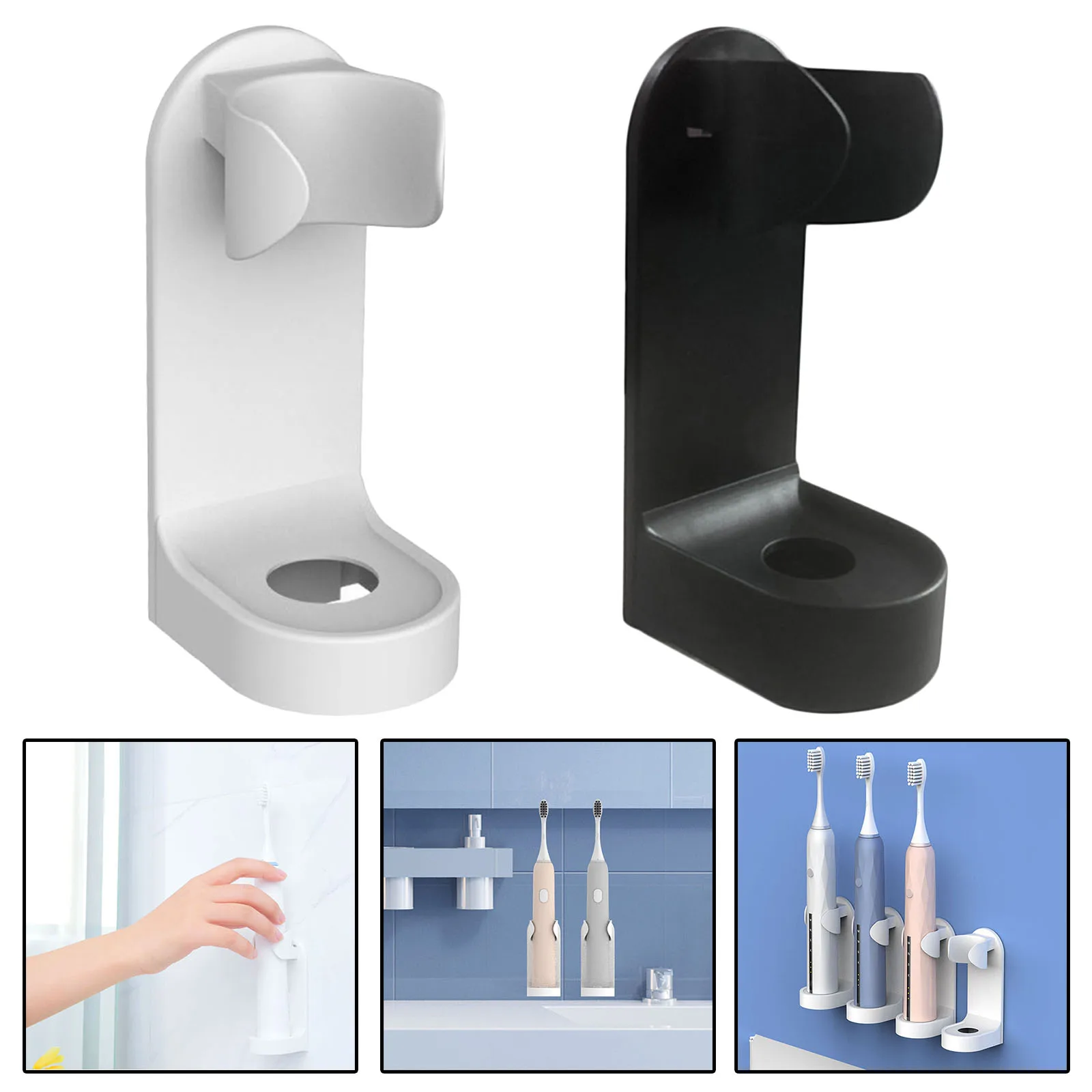 

Toothbrush Stand Rack Organizer Electric Toothbrush Wall-Mounted Holder Space Saving Bathroom Accessories