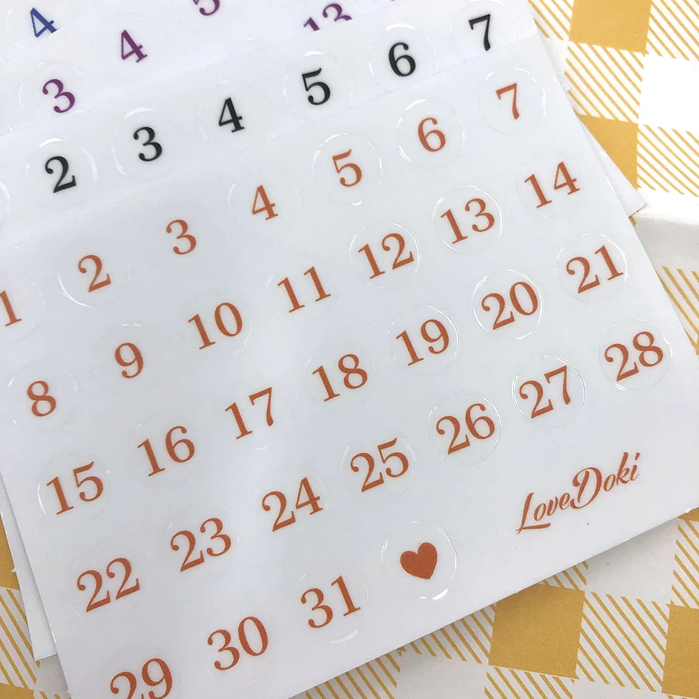 Lovedoki 31 день календарные наклейки Bullet Journal стикеры наклейки для дневника повседневные этикетки даты стикеры скрапбук декоративные канцелярские принадлежности