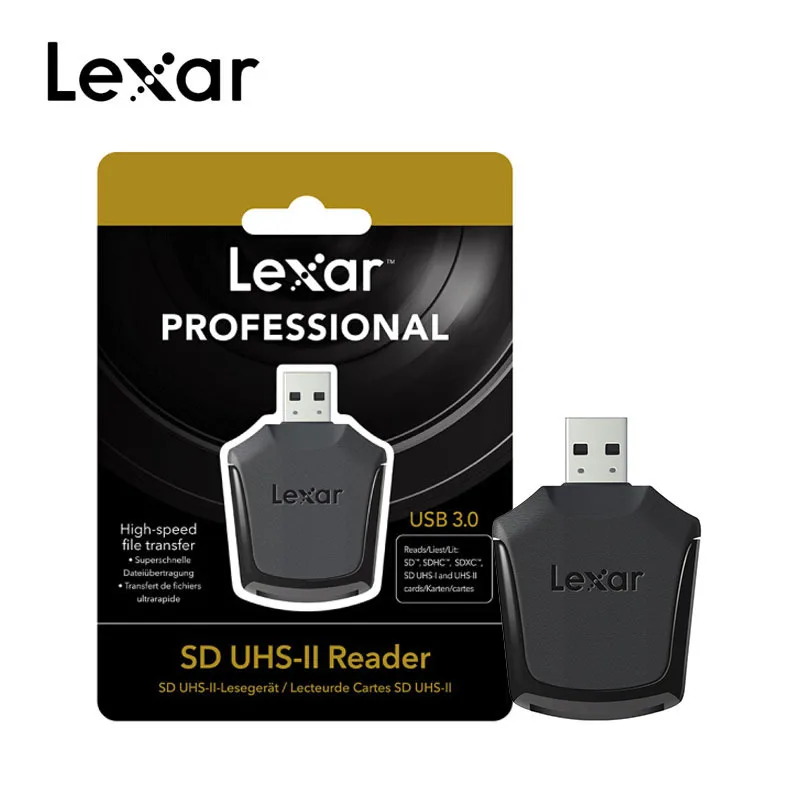 Lexar Профессиональный SD SDHC Устройство чтения карт памяти USB 3,0 высокоскоростной SD UHS-II считыватель