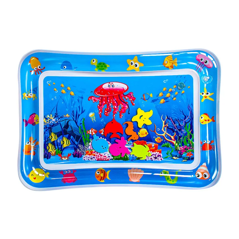 Colchoneta de agua para beb&eacute;, colchoneta inflable con estampado de animales del mundo submarino, colchoneta de juego de agua para ni&ntilde;os peque&ntilde;os, juguetes educativos para el Desarrollo-2
