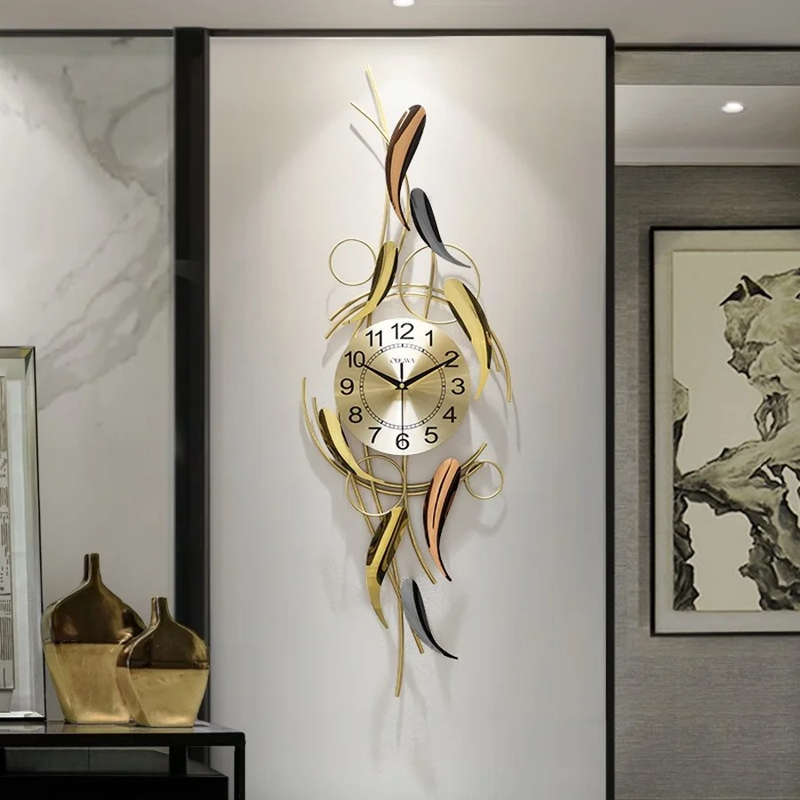 Уникальные современные настенные часы из кованого железа в скандинавском стиле