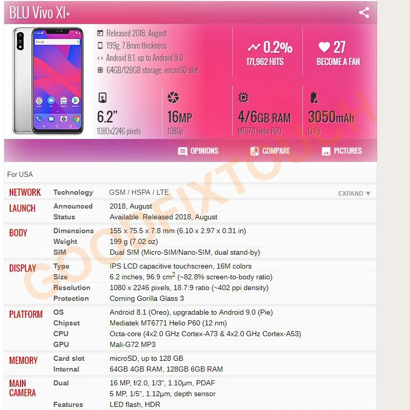 Pantalla LCD original para m&oacute;vil, montaje de digitalizador con pantalla t&aacute;ctil, para azul Vivo, XI Plus, Xi +, V0310WW, V0311WW-5