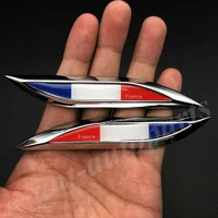 pair 3d metal france french flag car fender emblem badge decals sticker fairing