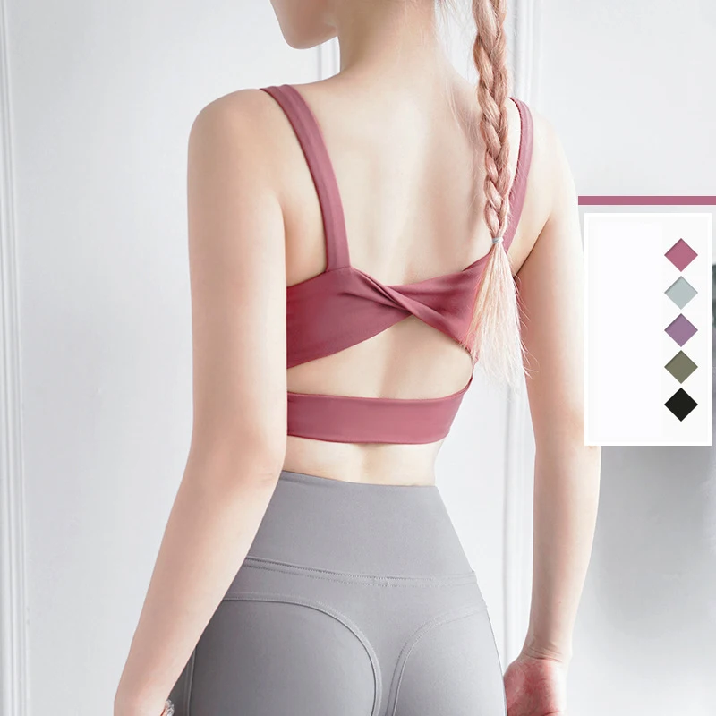 

Высокоинтенсивное Спортивное нижнее белье для женщин, ударопрочный соблазнительный кроп-топ, пикантная майка для йоги с красивой спиной, д...