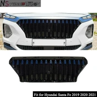 front grille mesh grill bar vent trim fits for hyundai santa fe 2019 2020 2021 car accessories