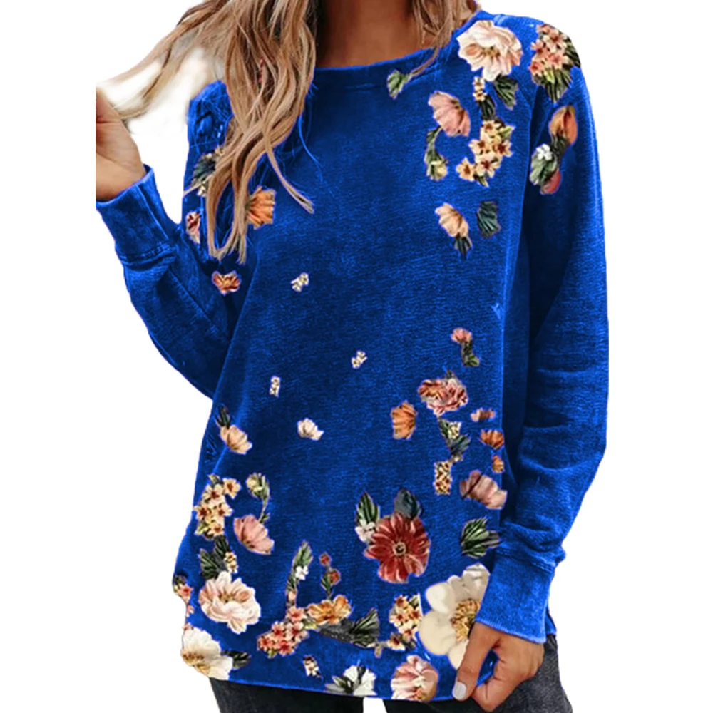 

Spring T Shirt Women Floral Printed Top Long Sleeve T Shirt Women Clothing Autumn Pullovers Ladies TShirt Casual Top