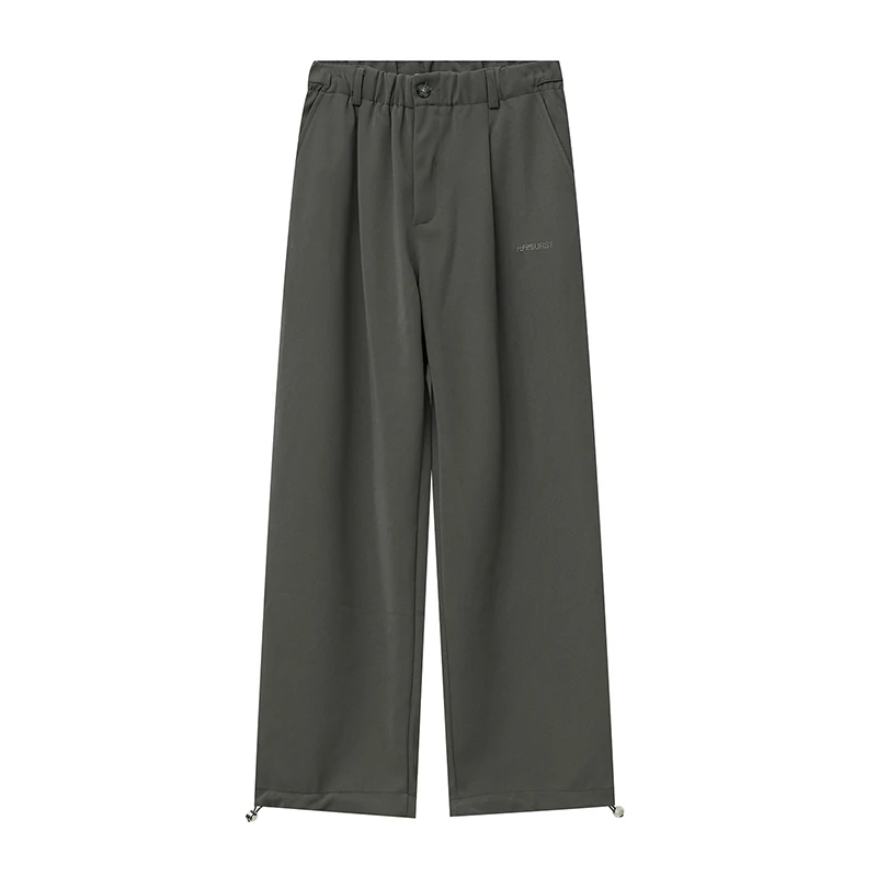 

IEFB Men's Wear 2021 Spring New Korean Wide Leg Stragith Trousers Trend Loose Elastic Waist Apricot Causal Pants Tide 9Y7105