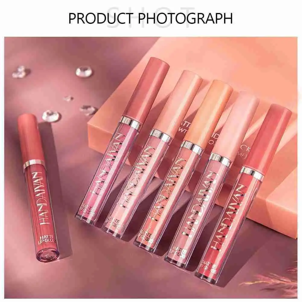 

12 Colors Matte Rose Lip Gloss Liquid Lipstick Non Cup Matte Glaze Cosmetic Lip Stick Gloss Lipstick Dropshipping Lip M3B6