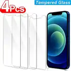 4 шт. закаленное стекло высокого разрешения для iPhone 12 Mini Pro Max 11 XS XR X SE 2020 8 Plus 7 Защита экрана