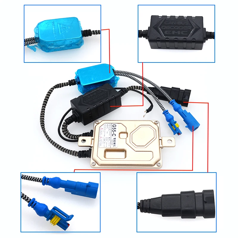 HIDLT EMC Canbus ксеноновый балласт AC 55 Вт без ошибок декодер HID Балласт для H1 H3 H7 H11 авто