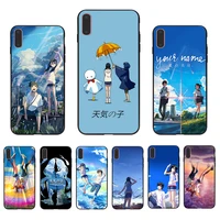 anime comic whethering with you phone case for iphone x xr 6 6s plus 7 8 mobile shell 13 11 pro xs max 12 mini se 5s hard cover