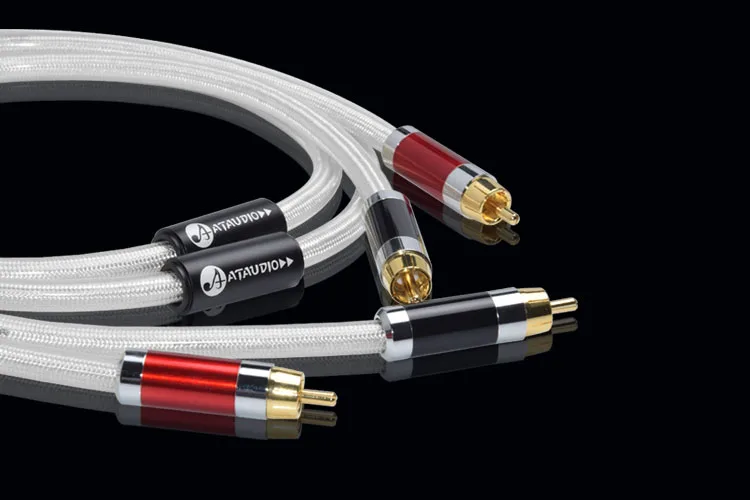 Hifi медный и Серебряный RCA кабель Hi end 2RCA мужской аудио кабель|Кабели VGA| |