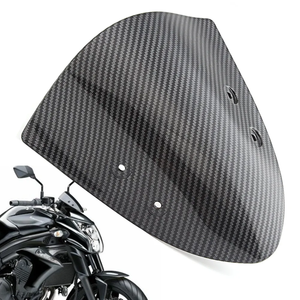 Carbon Fiber Front Windshield WindScreen Wind Deflector Wind Shutter Motorcycle For Kawasaki ER-6N ER6N 2012-2014