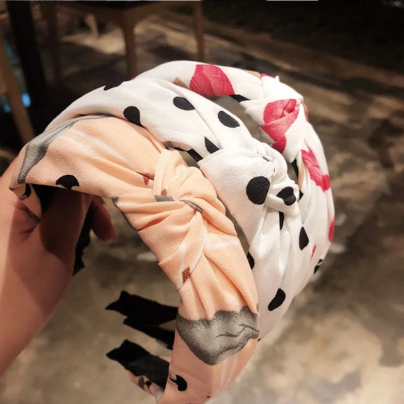 

1PCS Colorful Knot Headbands for Women Simple Fabric Girls Hairband Women Hair Accessories Wide Side Hair Band
