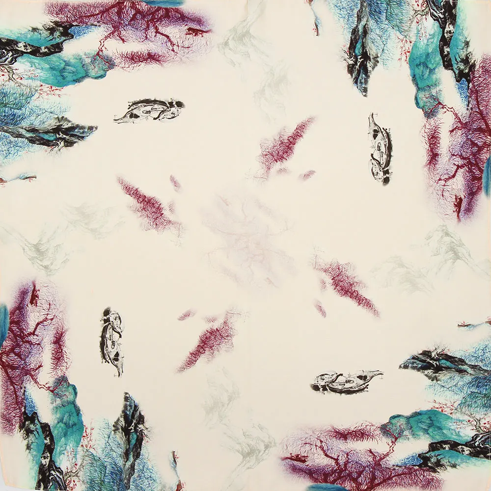 100% шелковый шарф для женщин маленький квадратный платок из чистого шелка с