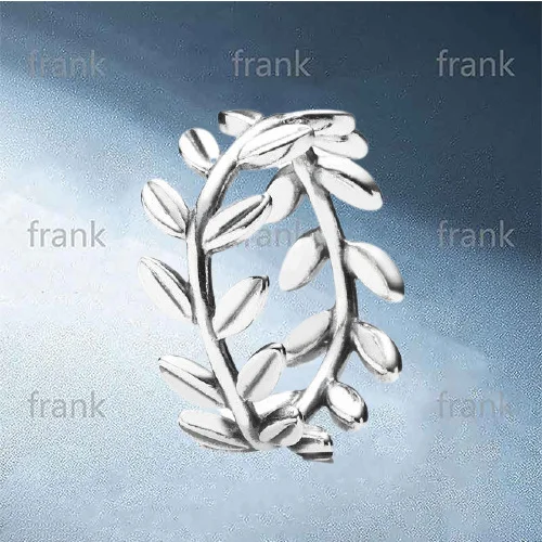 

190922 Silver Leaves Band Nature Ring